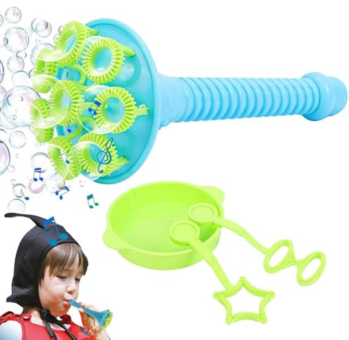 Trompeten-Sprudelstab Für Kinder, Tragbare, Lustige Seifenblasenstäbe Für Kinder, Niedlicher Seifenblasenbläser Mit Tablett, Lustiges Seifenblasen-Spielzeug, Wiederverwendbares Blasenrohr-Set, Großes
