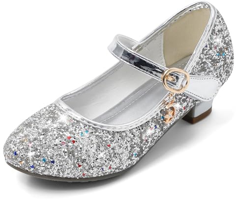 Cheerful Mario 5-10 Years Kids Girls Mary Jane Princess Court Shoes Sparkly Glitter Wedding Party