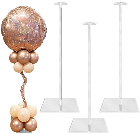 Supporto Per Palloncini | 4 Bastoni Per Palloncini 80 Cm - 4 Decorazioni Per Feste Compleanni Matrimoni Baby Shower Benvenuto Laurea