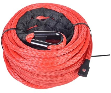 Cavo for verricello sintetico da 10 mm x 26 m, 22000 libbre, con guaina protettiva nera for ATV UTV SUV Con alta visibilità(Orange)