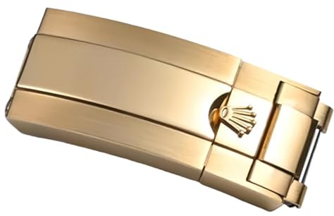 ROUHO Orologio Fibbia Acciaio Inox Pieghevole Chiusura Deployante Cinturino Orologio Ricambio Accessorio per Rolex Daytona-Oro 18mm