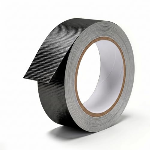 Rusoz Ruban Adhésif Aluminium Noir, Ignifugé & Résistant aux UV, Ruban Isolant Haute Viscosité 3cm x 20m pour Moteur Voiture, Isolation & Étanchéité Tuyaux