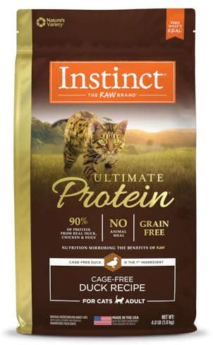 Instinct Ultimate Protein, Natural Dry Cat Food, Grain Free Recipe - Cage Free Duck, 4 lb. Bag
