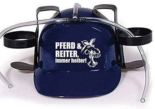 Beber Casco Spaßhelm con Motivo Estampado - Caballo y Jinete Siempre Heiter - 11841 - Versch. Colores a Elegir - Azul