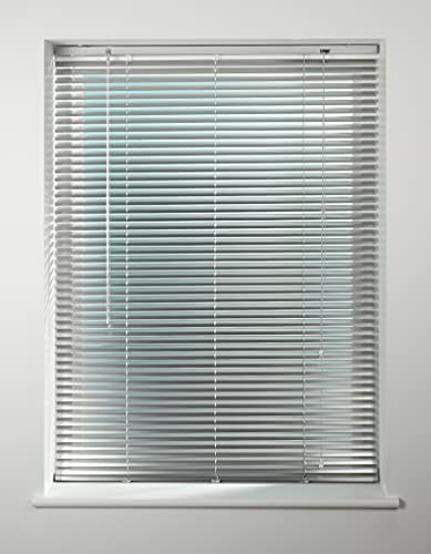 Aluminium Venetian Blind, Silver, Long Drop 210cm - (105 cm Wide)