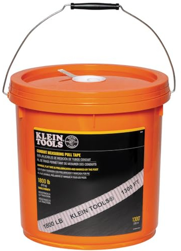 Klein Tools 50131 Conduit Measuring Pull Tape, Mule Tape for Heavy-Duty Cable and Wire Pulling, 1800-Pound x 1300-Foot Long