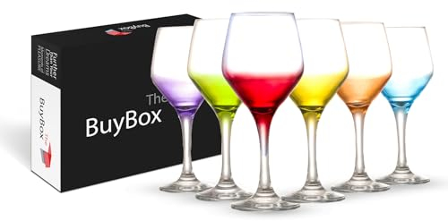 Copas de Vino de Colores, Juego de 6 (11oz/330 ml), Copas Champagne Cristal, Cóctel, Martini, Cupé, Copas de Margarita, Copas de Aperol Spritz, Copas de Aperitivo