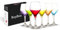 Colored Wine Glasses Set of 6 (11oz/330ml) Champagne, Cocktail, Martini, Coupe Glasses, Aperol Spritz Glasses, Long Stem Glassware