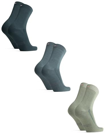DANISH ENDURANCE Chaussettes en Bambou, Lot de 3, Multicolore (1x Vert Foncé, 1x Vert clair, 1x Vert), 48-51