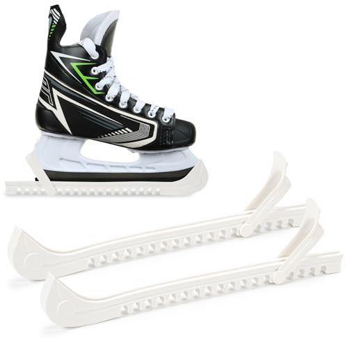 Bafiwu 1 Paar Kufenschoner Eiskunstlauf Schlittschuhe, Verstellbarer Eishockey Schlittschuhe Schoner, Schlittschuh Schoner Zubehör Für Kinder und Erwachsenenkufen (Weiß)