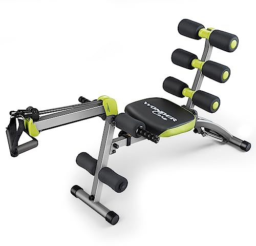 Wonder Core V2 Total Gym Machine, Ab Workout Equipment, Adjustable Ab Machine for Stomach Workout, Sit Up Exercise Equipment for Home Workouts, Abdominal Trainer, Ab Lounger Exercise Chair (Green)