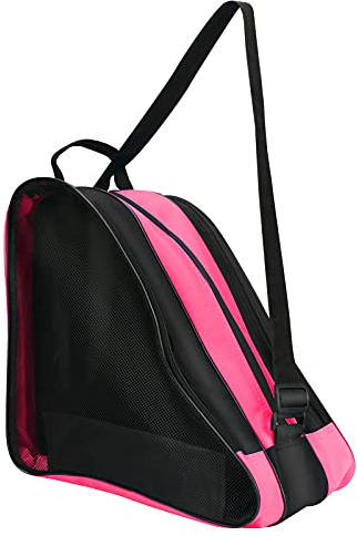 LINGSFIRE Roller Skate Bag, Breathable Ice-skating Bag Shoulder and Top Handle Oxford Cloth Skating Bag for Women Men and Adults Roller Skate Accessories (Pink)