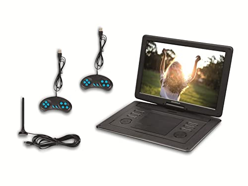 UNIVERSUM tragbarer 15.6' DVD-Player Auto DVB-T2 und 12 Volt Adapter DVD 400-20
