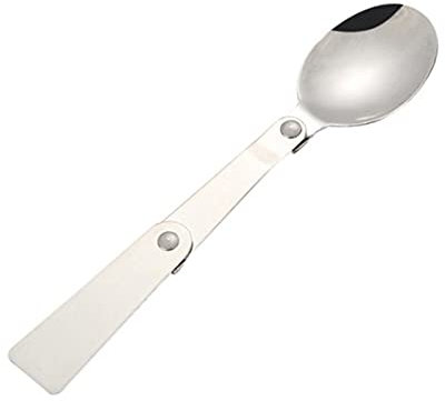 GEQIAN Cutlery Set Stainless Steel Portable Folding Tableware Set - Stainless Steel Spoon and Fork for Thermos Camping Travel and Other Outdoor Activities