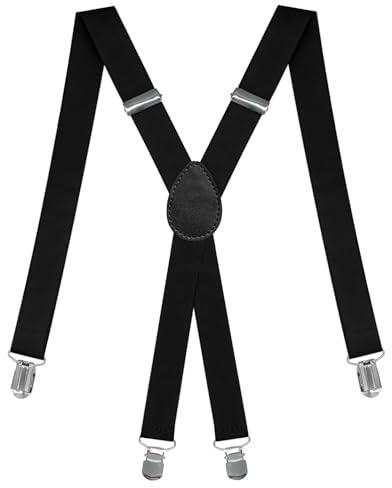 Hosenträger für Herren, Hosenträger Herren Extra Stark mit Sehr Starken 4 Metall Clips, X-förmige Riemen, Hosenträger Elastisch und Verstellbar, Tolle Passform für Damen Herren Einheitsgröße