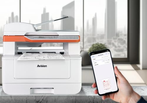 Avision AM40Q MFP A4 Multifunktionsdrucker, Schwarzweiß Laser Drucker, Scanner, Kopierer, USB, LAN, WLAN, Airprint Mobiles Drucken Windows 7 bis 11, MacOS10.9 (Download)
