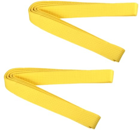 EUIOOVM 2 Stück Judo Karate Gürtel Belt Kampfkunst Karate Judo Baumwolle Taekwondo Belts Professioneller Karate Aikido Belt für Kinder Erwachsene Kampfsportgürtel Gelb 260cm