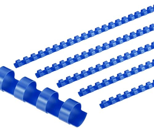 PATIKIL 12mm (1/2) Plastic Binding Combs, 100 Pcs 21 Rings Comb Binding Spines 90 Sheet Capacity Letter Size for Binding Paper Sheets, Blue