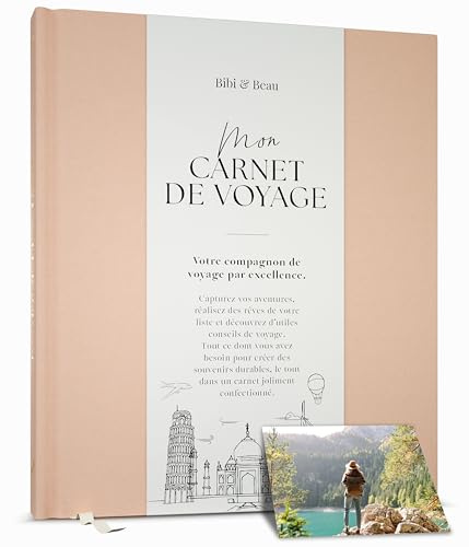 Carnet de Voyage à Remplir & Journal de Voyage | Cahier de Voyage & Livre de Souvenirs | Carnet de Voyage Adulte & Bucket List pour Femmes, Hommes & Couples | Travel Journal | 16 Voyages (Crème)