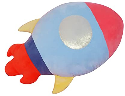 Star Rocket Toy Soft Cuddly Space Themed Throw Pillow for Kids Adults Home (C, One Size)