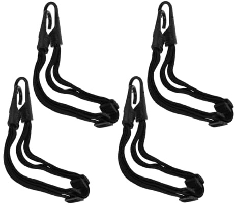 TOPBATHY 4 Piezas Cinchas Elásticas para Casco de Moto Correas Ajustables de Goma Resistentes para Sujeción de Equipaje Motos Eléctricas Todoterreno y ATV Cuerdas Elásticas con Gancho para