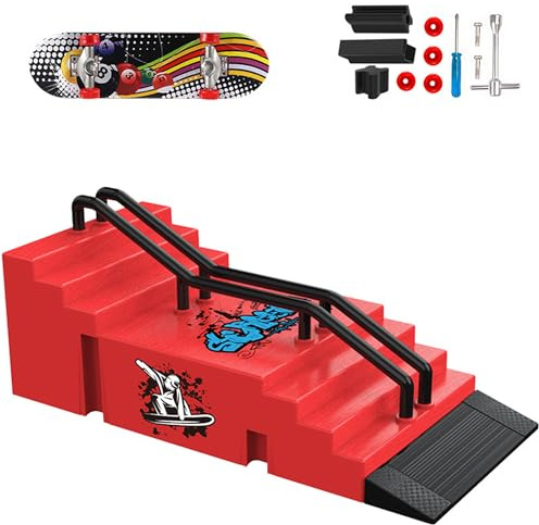 Gxdamxz Fingerboard & Rampe, Mini Finger Skate Pista de Skate de Dedos Set Equipos de Entrenamiento para Deportes