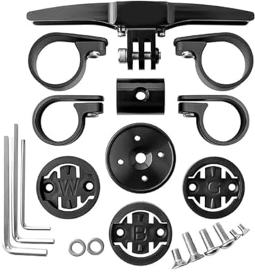 Voyoo 1 Juego de Soporte para computadora de Bicicleta, Soporte de liberación rápida de aleación de Aluminio Adecuado para Soporte de Manillar TT, Manillar de triatlón (Negro)