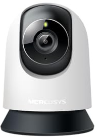 MERCUSYS MC210 Caméra de sécurité WLAN, Panorama/Inclinaison, résolution Domestique, 2K, 3MP, Vision Nocturne, détection de Mouvement Intelligente, Audio bidirectionnel, Compatible avec Alexa et