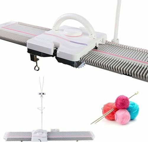 LQQYJSM Máquina Tejer Caña Plateada 150 Mm, Calibre Medio De 6,5 MmManualidades, Plástico, para El Hogar con Accesorios Fácil De Hacer Bufandas