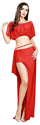 ROYAL SMEELA Danse du Ventre Tops Jupes Suit Hauts Sexy Dos Nu Jupe Longue Costumes de Danse Orientale Femme Jupes Maxi Tenue Danse du Ventre Costume Danse Orientale vêtements de Danse du Ventre