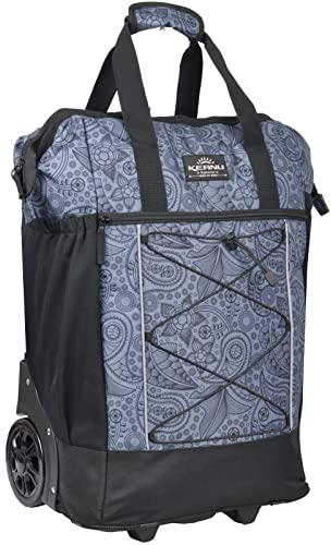 KEANU Einkaufstrolley Shopper XL Damen Herren Tasche Einkaufsroller Korb Handgepäck Flugreise Bahnreise Sauna - 40 Liter Grosse Räder Farbauswahl (Black Jacquard)