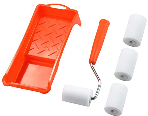 VANSKOOS 2 Foam Paint Roller with Frame Mini Paint Roller Cover Refills