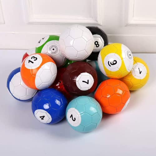 Yoqanr 16 Pcs Snooker Balls Soccer Table Game Street Ball Huge Billiards Football for Pool Ball Toy Sport Inflatable (5.91in)