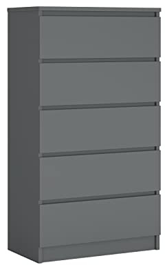 3xE living Byrå med 5 lådor, färg: antracit, A: 70 x 125 x 39 cm