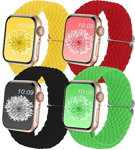 Geflochtene Armbänder Kompatibel mit Apple Watch Armband 38mm 40mm 41mm 42mm für Frauen Männer,Stretchy Einstellbar Geflochtene Watch Armband für iWatch Series 10/9/8/7/6/5/4/3/2/1/Ultra/Ultra 2/SE
