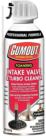 Gumout 540028 Foaming Intake Valve & Turbo Cleaner, 11 oz – Powerful Foaming Spray Cleans Intake Valves, Turbochargers, and Combustion Chambers for Improved Engine Performance and Fuel Economy