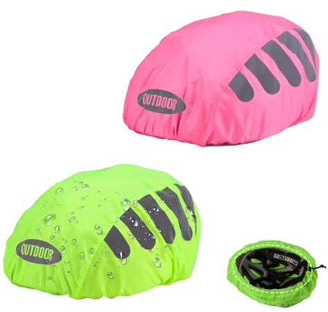 XINTANGXIA 2 Stück Fahrradhelm Regenschutz Abdeckung Wasserdichter Helmüberzug Atmungsaktiver Helm Cover für Herren Damen Kinder