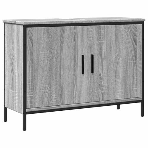 vidaXL Tvättställsskåp grå sonoma 80x30x60 cm konstruerat trä