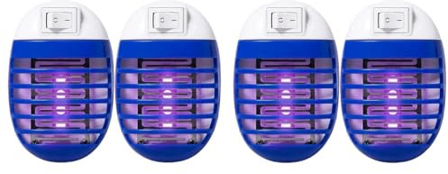 Set med 4 elektriska flugfångare för inomhusbruk, elektrisk insekticid, myggskydd, anti-mygglampa, flugdödare med UV- , professionell elektrisk flugskydd