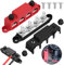 HOISGEAR 2 Pezzi Blocco di distribuzione 12V 48V, 250A Morsettiera di Alimentazione 48V DC Busbar Box con 4 x M8 Terminale a Bolts Morsettiera Bus Coperchio per Auto Camion Barca Rosso e Nero