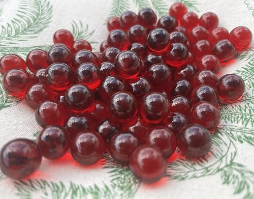 MEIERLE & Söhne 95 sfere di vetro di colore rosso fuoco rosso scuro trasparente marmorizzato sfera decorativa 16 mm gioco di marmi