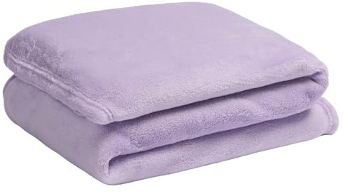 Brentfords Fleece Throw Blanket for Kids, Super Soft Cosy Warm Flannel Fleece Blanket for Bed Kids Bedspread Fluffy Single Bed Throw Over Couch, Purple - 100 x 120cm