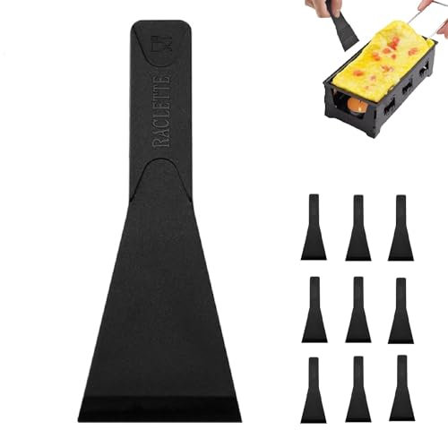 Espátulas para Raclette, Rascador Raclette, Deslizadores Raclette, 10PCS Accesorios de Raclette Raclette Queso Utensilios Cocina para Sartenes Antiadherentes parrillas Queso Tablas Gourmet