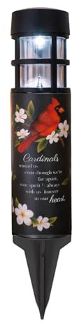 The Bridge Collection Forever in Our Hearts Cardinal Solar Memorial Light-Weather-Resistant Outdoor Sympathy Stake for Honoring Loved Ones