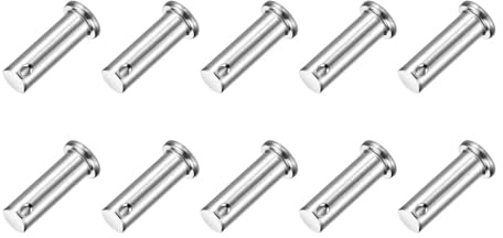 QUARKZMAN 10 Stück Steckbolzen M10 x 30mm Einloch Splintbolzen, 304 Edelstahl Flachkopf Anhängersplintbolzen für Anhängerriegel, Mechanikerreparatur, Möbelinstallation, Industrieanlagen