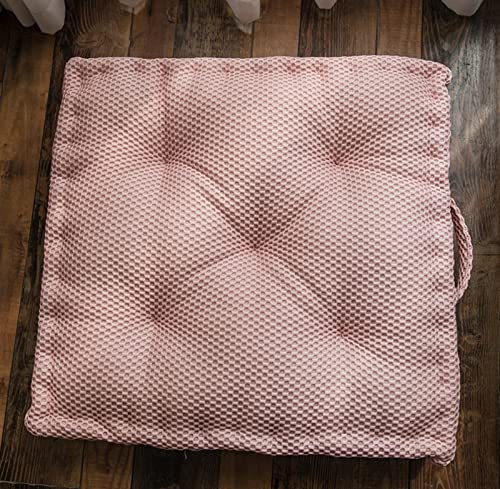Cojín de suelo cuadrado rosa para sofá, silla, hogar, comedor, oficina, viajes, grande, 60 x 60 cm, cómodo cojín de asiento
