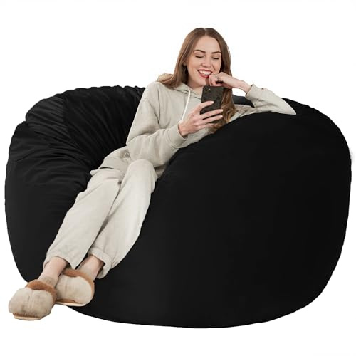 Kasunpul Sitzsack Stuhl Sitzsack Stühle für Erwachsene Riesen Sitzsäcke mit Samtbezug Bean Bag Flauschige Sitzsäcke für Wohnzimmer, Schlafzimmer, Eisenhaltig, 120 x 120 x 59cm