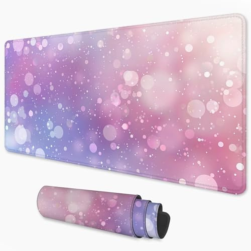 Spelmusmatta rosa musmatta XXL 600 x 300 mm, lila musmatta med slät yta för att förbättra precision och hastighet, halkfri gummibas skrivbordsmatta för hem, kontor, spelrum 61 x 30 cm 3Y-246