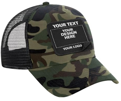 Canicaprice Casquette Trucker Tactique avec Patch Personnalisable Amovible, Style Airsoft, Impression DTF Couleur, 5 Couleurs Disponibles