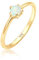 Elli Ring Damen Basic Bandring Synthetischer Opal Geo in 925 Sterling Silber vergoldet